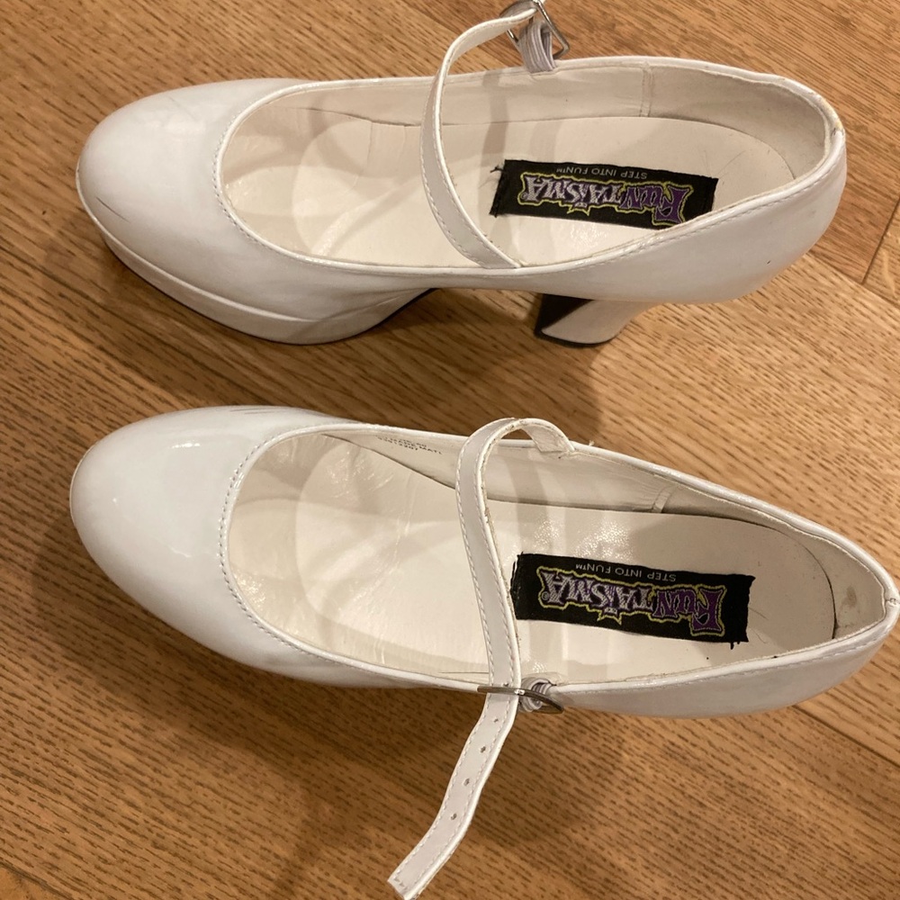 White Platform Mary Jane Shoes